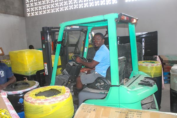 Our forklift operator at work