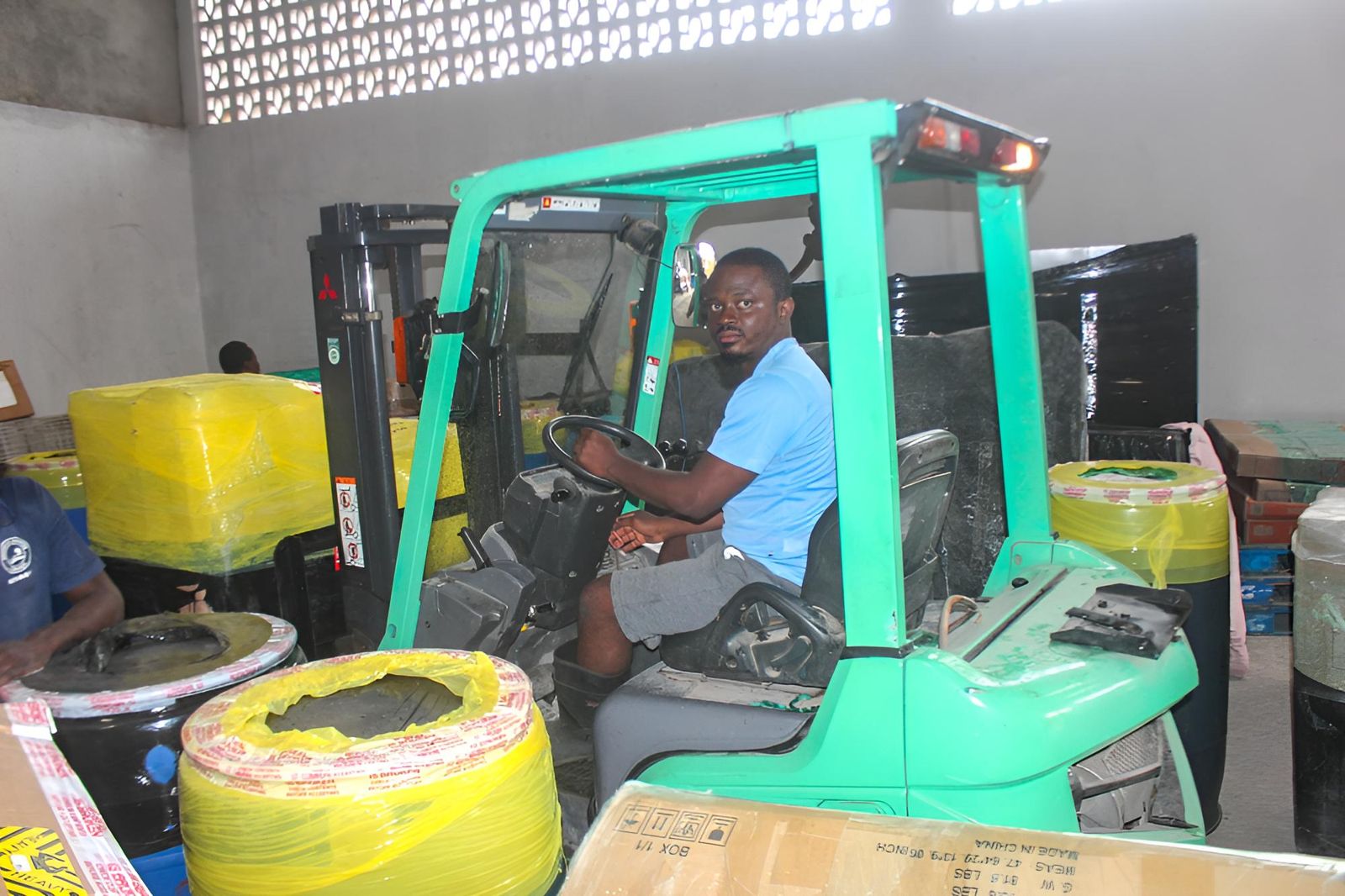 Our forklift operator at work